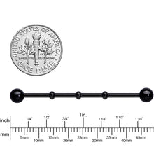 Load image into Gallery viewer, Ball Black Anodized Titanium Industrial Project Bar 38mm