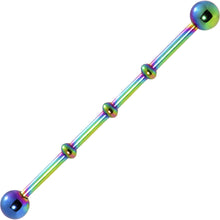 Load image into Gallery viewer, Ball Rainbow Anodized Titanium Industrial Project Bar 40mm