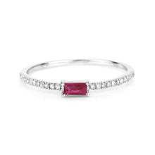 Load image into Gallery viewer, 0.22 Carat Genuine Ruby and White Diamond 14K White Gold Ring