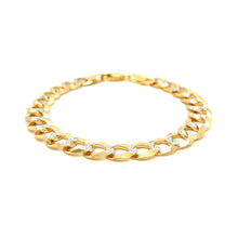 Load image into Gallery viewer, 10 mm 14k Two Tone Gold Pave Curb Bracelet