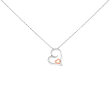 Load image into Gallery viewer, 14K Rose Gold Plated Sterling Silver Diamond Accent Heart Pendant Necklace