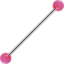Load image into Gallery viewer, Pink Glow in the Dark Industrial Barbell 31mm