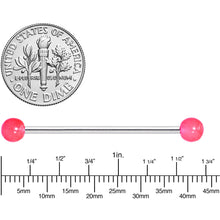 Load image into Gallery viewer, Pink Glow in the Dark Industrial Barbell 31mm