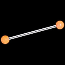 Load image into Gallery viewer, Orange Glow in the Dark Industrial Barbell 35mm