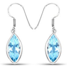 Load image into Gallery viewer, 9.76 Carat Genuine Blue Topaz .925 Sterling Silver Earrings