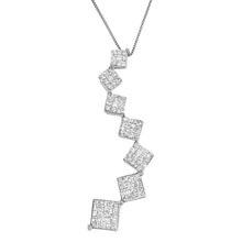 Load image into Gallery viewer, 10K White Gold 1 cttw Diamond Snake Curved Pendant Necklace (H-I, I1-I2)