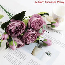 Load image into Gallery viewer, 30cm Artificial Silk Peony Flowers Bouquet for Home Decoration - Faux Christmas Flowers & Wedding Flowers