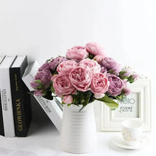 Load image into Gallery viewer, 30cm Artificial Silk Peony Flowers Bouquet for Home Decoration - Faux Christmas Flowers & Wedding Flowers
