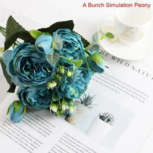 Load image into Gallery viewer, 30cm Artificial Silk Peony Flowers Bouquet for Home Decoration - Faux Christmas Flowers & Wedding Flowers