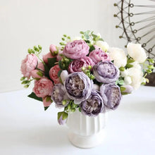 Load image into Gallery viewer, 30cm Artificial Silk Peony Flowers Bouquet for Home Decoration - Faux Christmas Flowers & Wedding Flowers