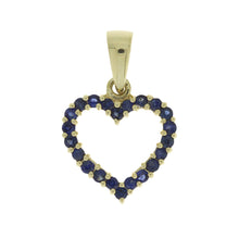 Load image into Gallery viewer, .37ct Sapphire Heart Love Pendant 10KT Yellow Gold