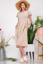 Load image into Gallery viewer, Celeste Plus Size Polka Dot Round Neck Flutter Sleeve Midi Summer Dress For Women – Playful, Feminine, and Stylish Dress for Any Occasion