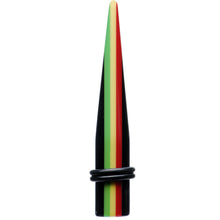 Load image into Gallery viewer, 00G Acrylic Rasta Stripe Taper