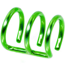 Load image into Gallery viewer, Illusion 3-Ring Green Titanium Non Pierced Clip On Closure Ring