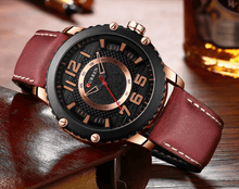 Load image into Gallery viewer, Men's Waterproof Sport Watch With Leather Belts And Large Numbers Details Unique Design Perfect Gift