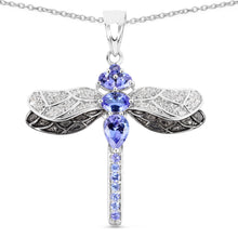 Load image into Gallery viewer, 1.93 Carat Genuine Tanzanite and White Topaz .925 Sterling Silver Pendant