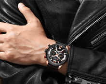 Load image into Gallery viewer, Men's Sports Waterproof Watch With Leather Belts, Chronometers And Large Numbers Details Luxury Watches Unique Design Excellent Gift