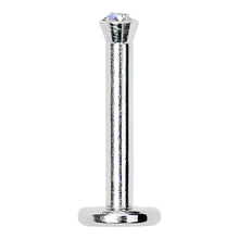 Load image into Gallery viewer, 16G Clear 2mm Gem Internally Threaded Labret Monroe Tragus