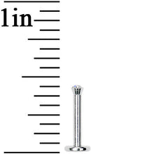 Load image into Gallery viewer, 16G Clear 2mm Gem Internally Threaded Labret Monroe Tragus