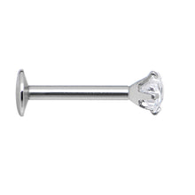 Load image into Gallery viewer, 16G Clear 3mm Star Gem Internally Threaded Labret Monroe Tragus