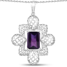 Load image into Gallery viewer, 7.80 Carat Genuine Amethyst .925 Sterling Silver Pendant