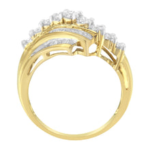 Load image into Gallery viewer, 10K Yellow Gold Round and Baguette Diamond-Cut Ring (1/2 Cttw, I-J Color, I1-I2 Clarity) - Size 7
