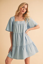 Load image into Gallery viewer, New Summer Square Neck Half Sleeve Tiered Dress For Women, Flattering, Chic, Comfortable and Versatile for Any Occasion