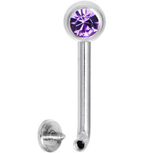 Load image into Gallery viewer, 14G 5mmTanzanite Gem Vertical Hood Piercing -1/2 2mm Rise
