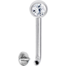 Load image into Gallery viewer, 14G 5mm Clear Gem Vertical Hood Piercing -1/2 2.5mm Rise
