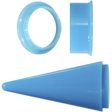Load image into Gallery viewer, 20mm Blue 2-in-1 Acrylic Screw Fit Interchangeable Plug Tunnel