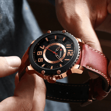 Load image into Gallery viewer, Men's Waterproof Sport Watch With Leather Belts And Large Numbers Details Unique Design Perfect Gift