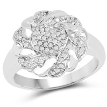 Load image into Gallery viewer, 14K Yellow Gold Plated 0.28 Carat Genuine White Diamond .925 Sterling Silver Ring