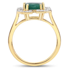 Load image into Gallery viewer, 2.55 Carat Dyed Emerald and White Topaz .925 Sterling Silver Ring