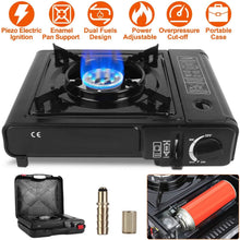 Load image into Gallery viewer, 3300W Portable Camping Stove Butane Canister Dual Fuel Burner