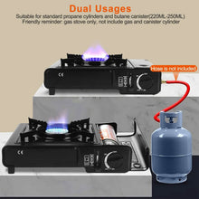 Load image into Gallery viewer, 3300W Portable Camping Stove Butane Canister Dual Fuel Burner