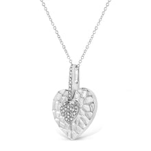 Load image into Gallery viewer, .925 Sterling Silver Pave-Set Diamond Accent Heart Shape 18" Pendant Necklace (I-J Color, I1-I2 Clarity)