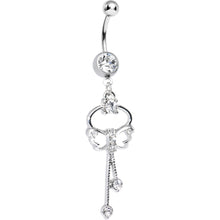 Load image into Gallery viewer, Butterfly Wishes Crystalline CZ Belly Ring