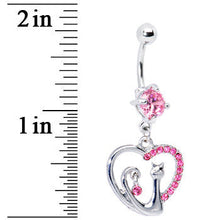 Load image into Gallery viewer, Cats Meow Pink Heart Belly Ring