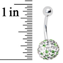 Load image into Gallery viewer, Striped Peridot Green Crystal Evolution Belly Ring
