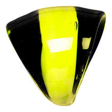 Load image into Gallery viewer, Handmade Striped Yellow Bold Glass Ring