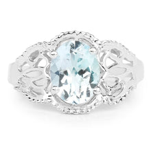 Load image into Gallery viewer, 1.50 Carat Genuine Aquamarine .925 Sterling Silver Ring