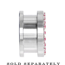 Load image into Gallery viewer, 5/8 Stainless Steel Pink Gem Screw Fit Tunnel