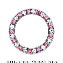 Load image into Gallery viewer, 26mm Stainless Steel Pink Clear Gem Screw Fit Tunnel