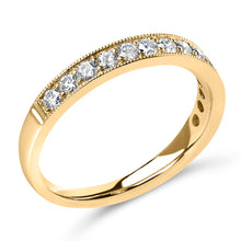 Load image into Gallery viewer, 14K Yellow Gold 1/2 Cttw Round Diamond Milgrain Wedding Band