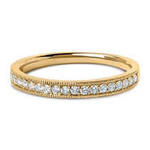 Load image into Gallery viewer, 14K Yellow Gold 1/4 Cttw Round Diamond Milgrain Wedding Band (I-J Color, SI2-I1 Clarity) - Size 6.5
