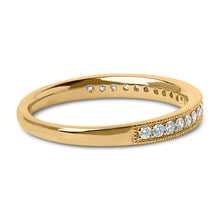 Load image into Gallery viewer, 14K Yellow Gold 1/4 Cttw Round Diamond Milgrain Wedding Band (I-J Color, SI2-I1 Clarity) - Size 6.5