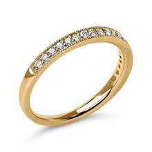 Load image into Gallery viewer, 14K Yellow Gold 1/4 Cttw Round Diamond Milgrain Wedding Band (I-J Color, SI2-I1 Clarity) - Size 6.5