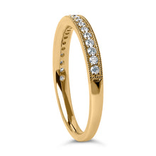 Load image into Gallery viewer, 14K Yellow Gold 1/4 Cttw Round Diamond Milgrain Wedding Band (I-J Color, SI2-I1 Clarity) - Size 6.5