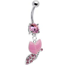 Load image into Gallery viewer, Pink Gem Sparkling Snail Belly Ring