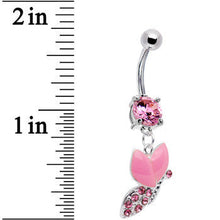Load image into Gallery viewer, Pink Gem Sparkling Snail Belly Ring